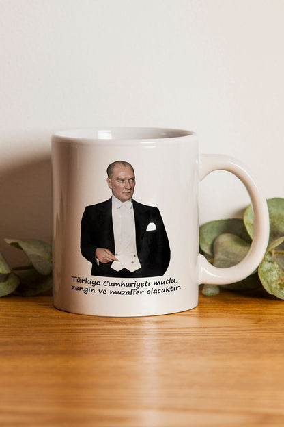 "Atatürk" Baskılı Hediyelik Kupa Bardak F