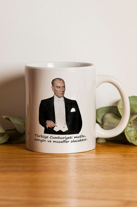 "Atatürk" Baskılı Hediyelik Kupa Bardak F