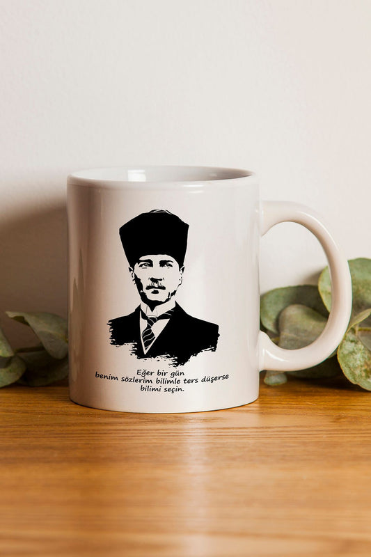 "Atatürk" Baskılı Hediyelik Kupa Bardak A