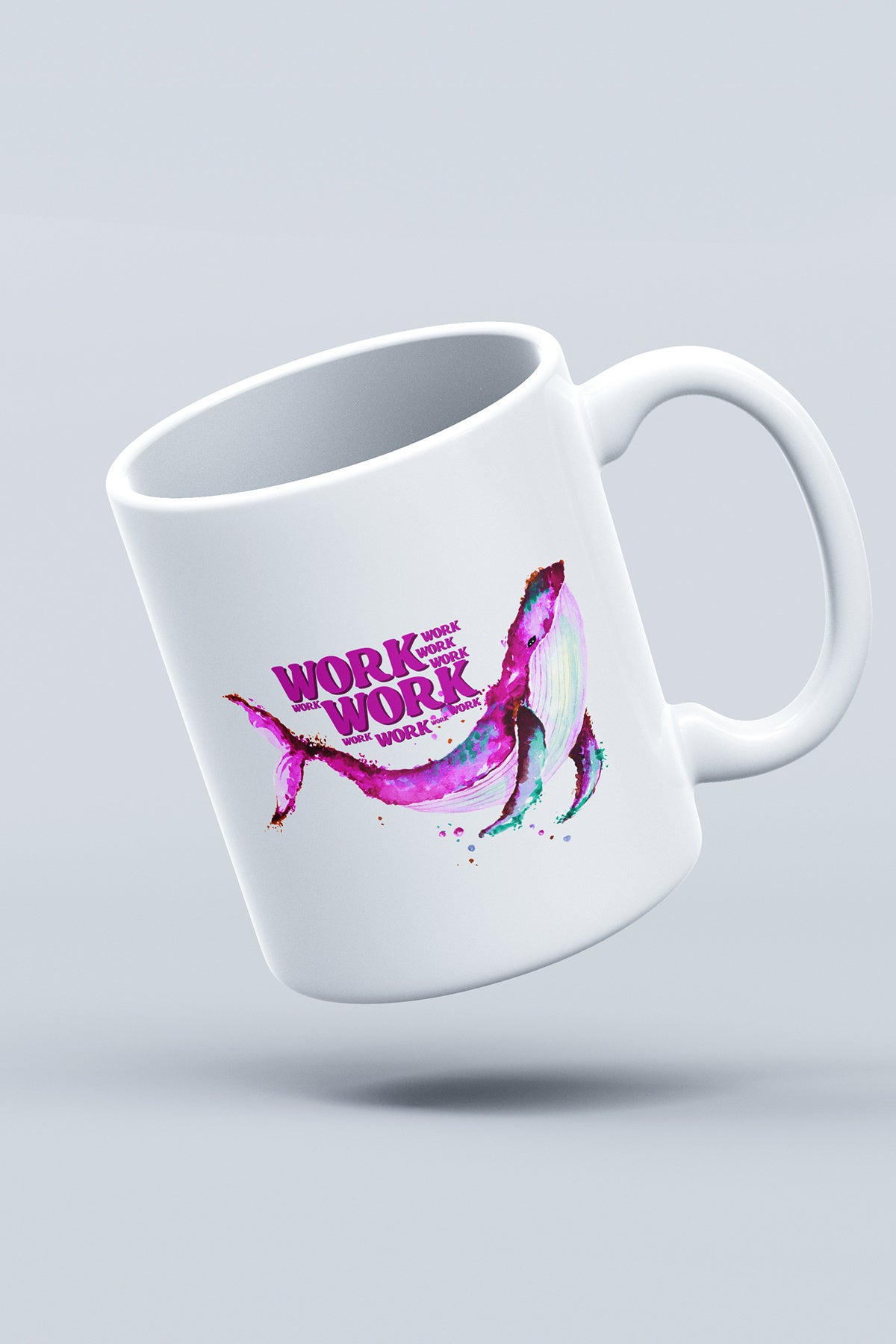 "Work Work " Baskılı Kupa Bardak Makinede Yıkanabilir