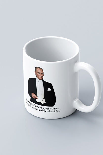 "Atatürk" Baskılı Hediyelik Kupa Bardak F