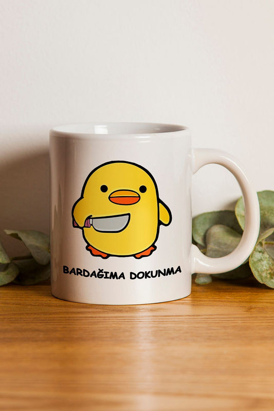 "bardağıma Dokunma" Baskılı Hediyelik Kupa Bardak - Sevgililer Günü Hediye