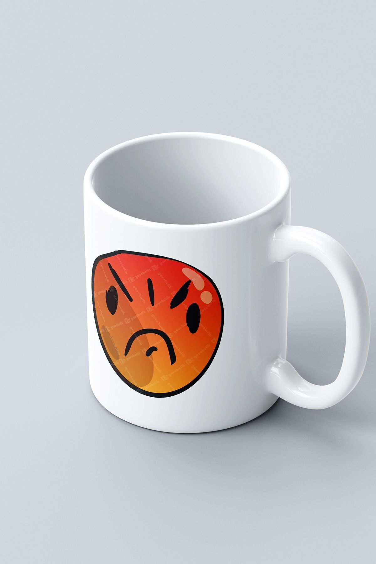Ultra Angry Face Emoji Baskılı Hediyelik Kupa Bardak