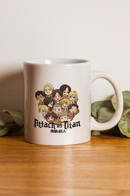 Attack On Titan Baskılı Hediyelik Seramik Kupa Bardak Makinede Yıkanabilir