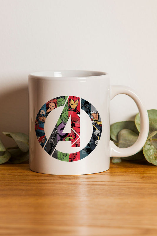 "avengers Logosu Ve Kahramanları" Baskılı Kupa Bardak - Sevgililer Günü Hediye